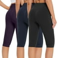 thumbnail image 4 of Wiyuqeen 3 Pack Capri Leggings for Women with Pockets Elastic High Waisted Exercise Capri Pants Solid Tummy Control Workout Gym Active Yoga Pants, 4 of 6