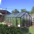 thumbnail image 2 of VEIKOUS 8' x 16' Greenhouse for Outdoor, Heavy Duty Polycarbonate Greenhouse Kit w/ Aluminum Frame, Lockable Door and Vents, Grey, 2 of 13