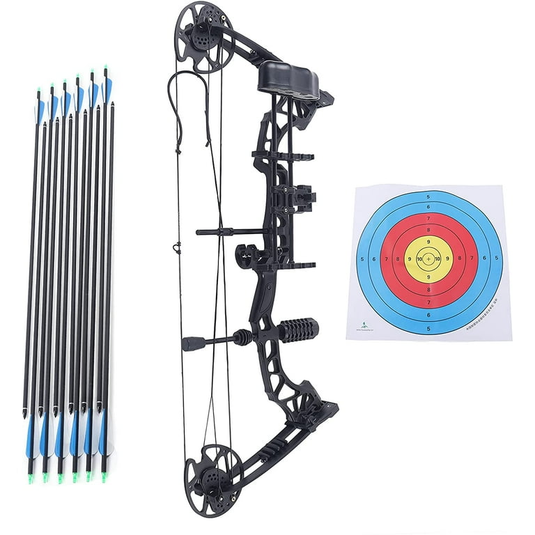 Arc à Poulies 25" HNZMDY – 40-70 Lbs, Ambidextre, Pour Chasse Ou Tir (billes/flèches)