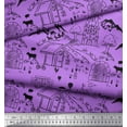 thumbnail image 2 of Soimoi Purple polyester Crepe Fabric Sky & Iceland Nature Printed Craft Fabric by the Yard 52 Inch Wide, 2 of 3