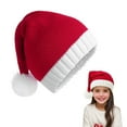 thumbnail image 2 of Jubilant Santa Christmas Hat for Adults & Kids - Knitted Xmas  with Pompom, Winter Party Hat for Men Women, 2 of 5