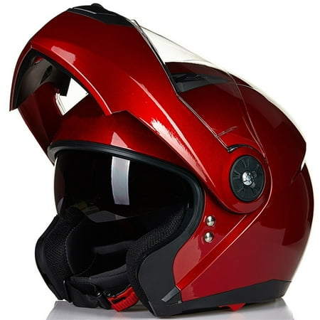 ILM Motorcycle Modular Flip up Dual Visor Helmet DOT Approved 5 Colors Available