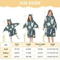 thumbnail image 3 of Dailycode Wearable Blanket Hoodie Oversized Sherpa Flannel Blankets with Pocket for 3-14 Year Old Cartoon Rabbit Star Planet, 3 of 7