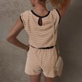 thumbnail image 4 of Bzhegqhd Ladies' Summer Casual Striped Shorts with Adjustable Drawstring Tank Jumpsuit, 4 of 4