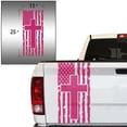 thumbnail image 2 of Distressed American Flag with Cross Truck Tailgate Vinyl Decal Compatible with Most Pickup Trucks Faith Patriotic Christian Cross USA Sticker (11" x 25", Pink), 2 of 8