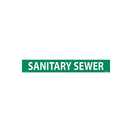 UPC: 0887481001265 | National Marker Pipemarker; Adhesive Vinyl Sanitary Sewer 2X14 1 1/4 Cap Height A1223G