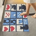 thumbnail image 2 of Yayeee Bath Rug for Bathroom Floor Non Slip Contour Fluffy Soft Absorbent Mat, 20"x24", Black Cats and Hearts, 2 of 7