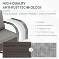 thumbnail image 3 of PARKWELL 5 Pieces 4-Seat Outdoor Conversation Set with 30" Fire Pit Table and Deep Seat Swivel Gliders,Brown Wicker and Gray Cushions, 3 of 12