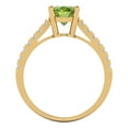 thumbnail image 4 of 2.21 ct Oval Cut Natural Peridot Solitaire with Simulated Diamond Accents 18K Yellow Gold Womens Engagement Ring, 4 of 5