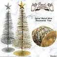 thumbnail image 2 of HIGHBIX Metal Wire Christmas Tree Set of 2 – 12 Inch Decorative Spiral Trees with Star Topper – Rustic Gold & Silver Holiday Tabletop Décor – Handmade Christmas Accent Ornaments, 2 of 5