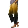 thumbnail image 2 of pimelu Womens Casual Wide Leg Pants Elastic Waisted Straight Long Trousers Loose Work Cargo Palazzo Pants Streetwear Cotton Linen Pants, 2 of 6