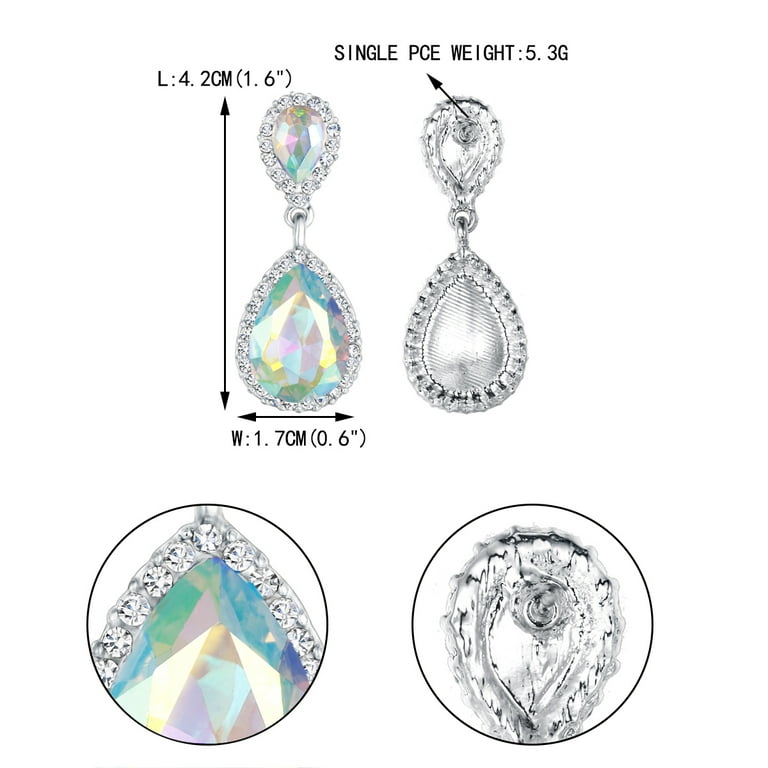 Iridescent crystal earrings discount