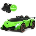 thumbnail image 1 of Gymax 12V 2-Seater Licensed Lamborghini Kids Ride On Car w/ RC & Swing Function Green, 1 of 10
