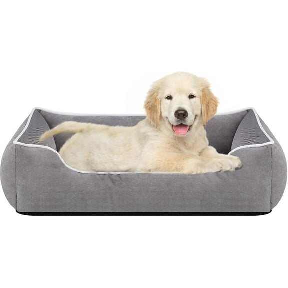 Dog Bed Cat Bed for Medium Dogs Cats, Dog Beds Washable and Detachable Orthopedic, Puppy Couch Bed Cat Bed Indoor Non-Slip Bottom Soft Pet Sofa Bed Grey