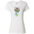thumbnail image 3 of Inktastic Kitty And The Fish Bowl, Cute Little Cat, Fish Women's T-Shirt, 3 of 5