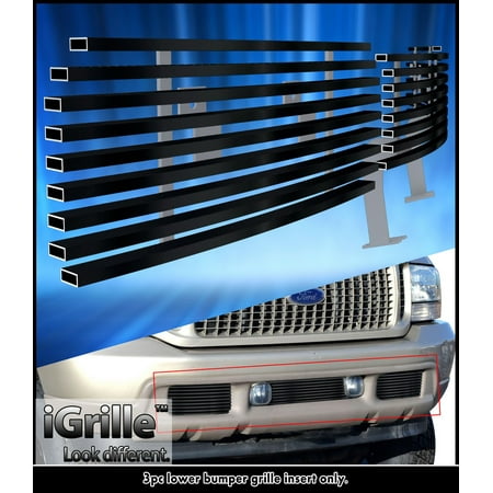 - 99-04 Ford Excursion/F250 F350 Super Duty Bumper Black Stainless Billet Grille