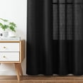 thumbnail image 3 of Curtainking Linen Textured Curtains 84 inches Black Bedroom Living Room Window Curtain Set Light Filtering Drapes Grommet Top 2 Panels, 3 of 6