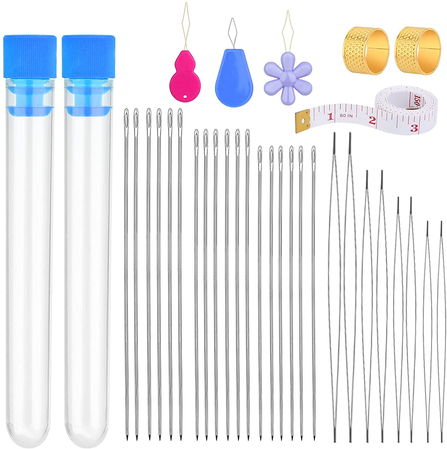 26 Pcs Beading Needles, Embroidery Needle Extra Fine Thin Beading