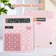 thumbnail image 2 of Calculadora HUTUDD Rosa con Pantalla LCD de 12 Dígitos y Doble Alimentación Solar, 2 of 7