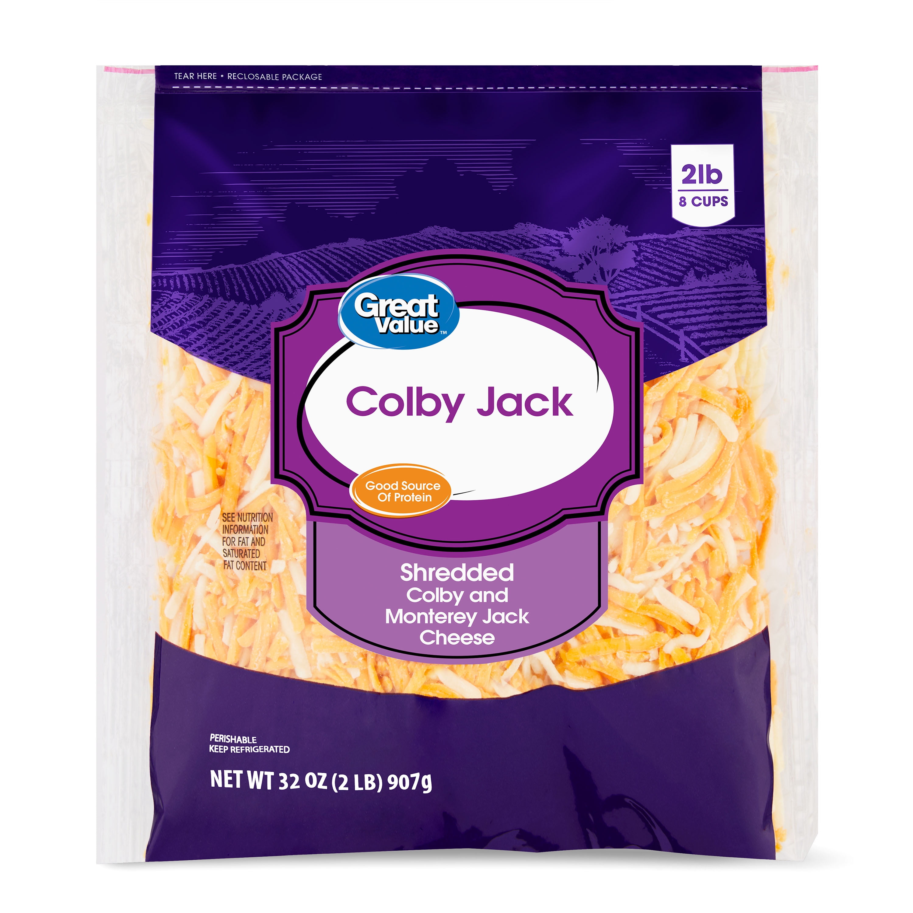 Great Value Shredded Colby & Monterey Jack Cheese, 32 oz