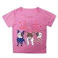 thumbnail image 2 of Coerni Toddlers and Girl Summer Short-Sleeve T-Shirts Cotton Crew Neck Tee Independence Day Shirts Solid T-Shirts Tops, 2 of 4