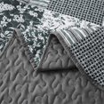thumbnail image 2 of Dintszyayue Grid Patchwork Quilt Set King Size, 3Pcs Gray Bedding Sets Lightweight Adult(90"x110"), 2 of 4