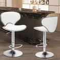 thumbnail image 4 of Magshion PU Leather Adjustable Swivel Dinning Counter Bar Stools Chrome Curved Seat Chair Set of 4 White, 4 of 9