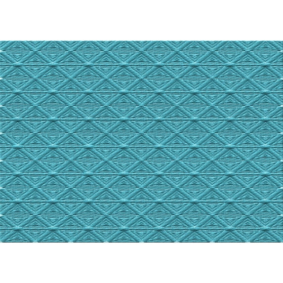 Ahgly Company Machine Washable Indoor Rectangle Transitional Dark Cyan Green Area Rugs, 8' x 10'