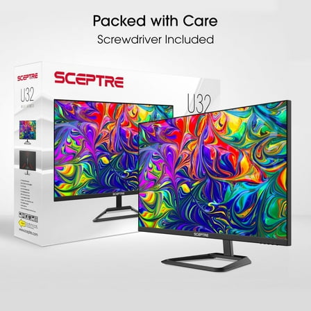 Sceptre 32" 4K UHD IPS LCD Computer Monitor, Black