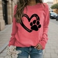 thumbnail image 2 of Arlun Womens Dog Mama Sweatshirts Dog Paw Printed Love Heart Graphics Long Sleeve Crewneck Pullovers Soft Comfortable Loose Thin Casual Hoodless Tops Hot Pink XXL, 2 of 4