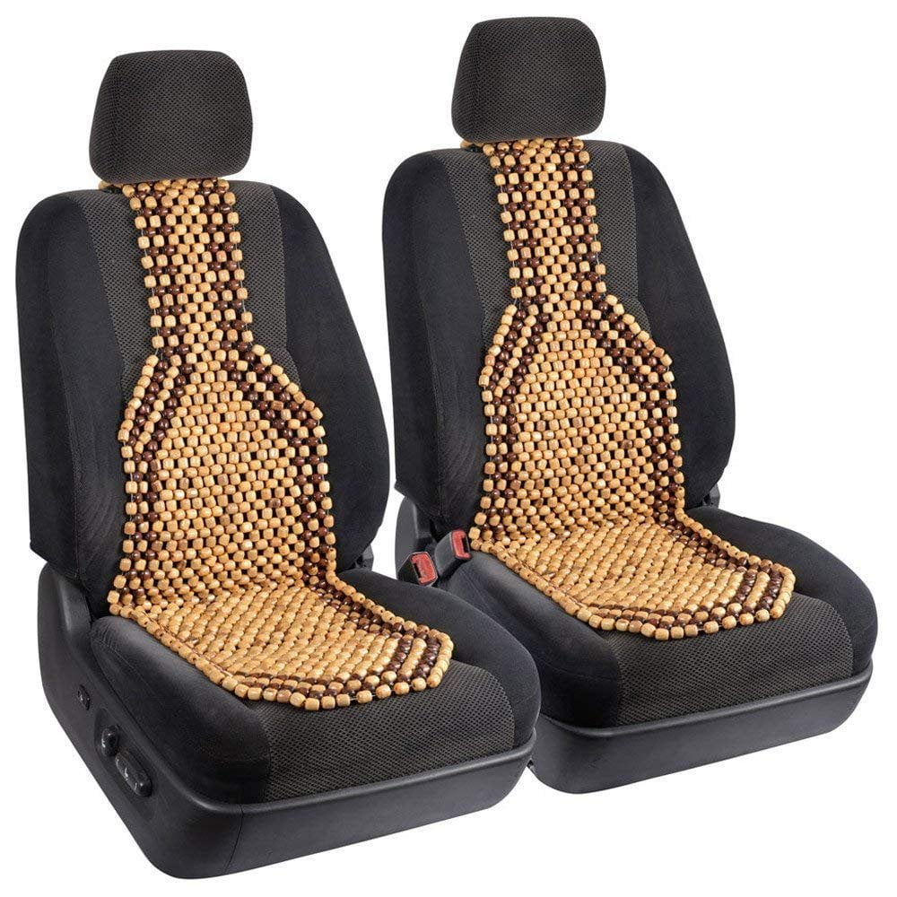 2pc Beaded Massage Wood Cushion Seat Covers Sweat Free Classic Comfort For Car Home Office Set Of 2