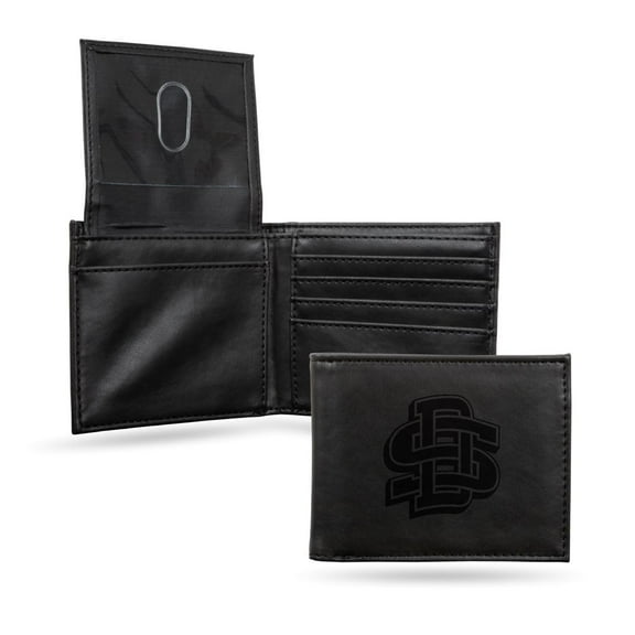South Dakota State Jackrabbits Laser Engraved Black Billfold Wallet