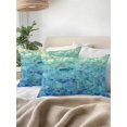 thumbnail image 3 of Waterproof Outdoor Throw Pillows with Inserts 12"x20" Set of 2,Turquoise Blue Teal Soft Decorative Pillowcases for Couch Bedroom,Chic Stained Glass Texture Pillow Covers for Sofa Living Room, 3 of 8