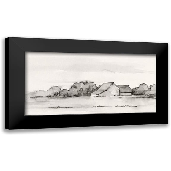 Caroline, Emma 14x9 Black Modern Framed Museum Art Print Titled - Wyeth Barn II
