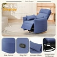 thumbnail image 5 of Homall 360° Swivel Nursery Recliner Power Swivel Rocker Recliner Chair with 2 Pillows Comfy High Back Adult Glider Rocker for Living Room,Loop Yarn Blue, 5 of 8