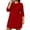 1Red, variant on Nowekniz Womens Plus Size Long Sleeve Round Neck Tshirt Dress,Spring Summer Fall Versatile Daily Shirts