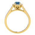 thumbnail image 2 of Mauli Jewels Engagement Rings for Women 1.40 Carat Halo Split Shank Blue Diamond Bridal Set Prong-Setting 14k Yellow Gold, 2 of 6
