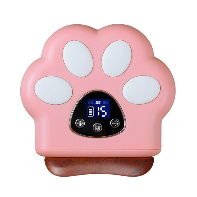 Electric Bian Stone Gua Sha Facial Tool Face Massage Scraping Board Durable Skin Pink
