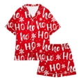 thumbnail image 2 of TZEWGL Pyjamas For Kid Set Satin Silk Short Sleeves 2 Piece Button Down Classic Shorts Jammies For Toddlers size 6-7T, 2 of 3