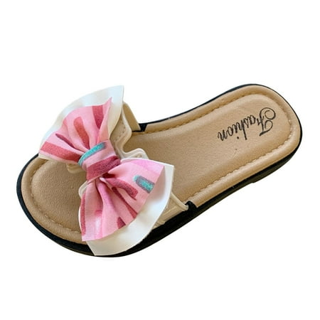 

Little Child Size 11 Girls Shoes Children Slippers Fashionable and Versatile Exaggerated Butterfly Sweet Soft Bottom Beach Slippers Baby Slippers Pink 4.5-5 Years
