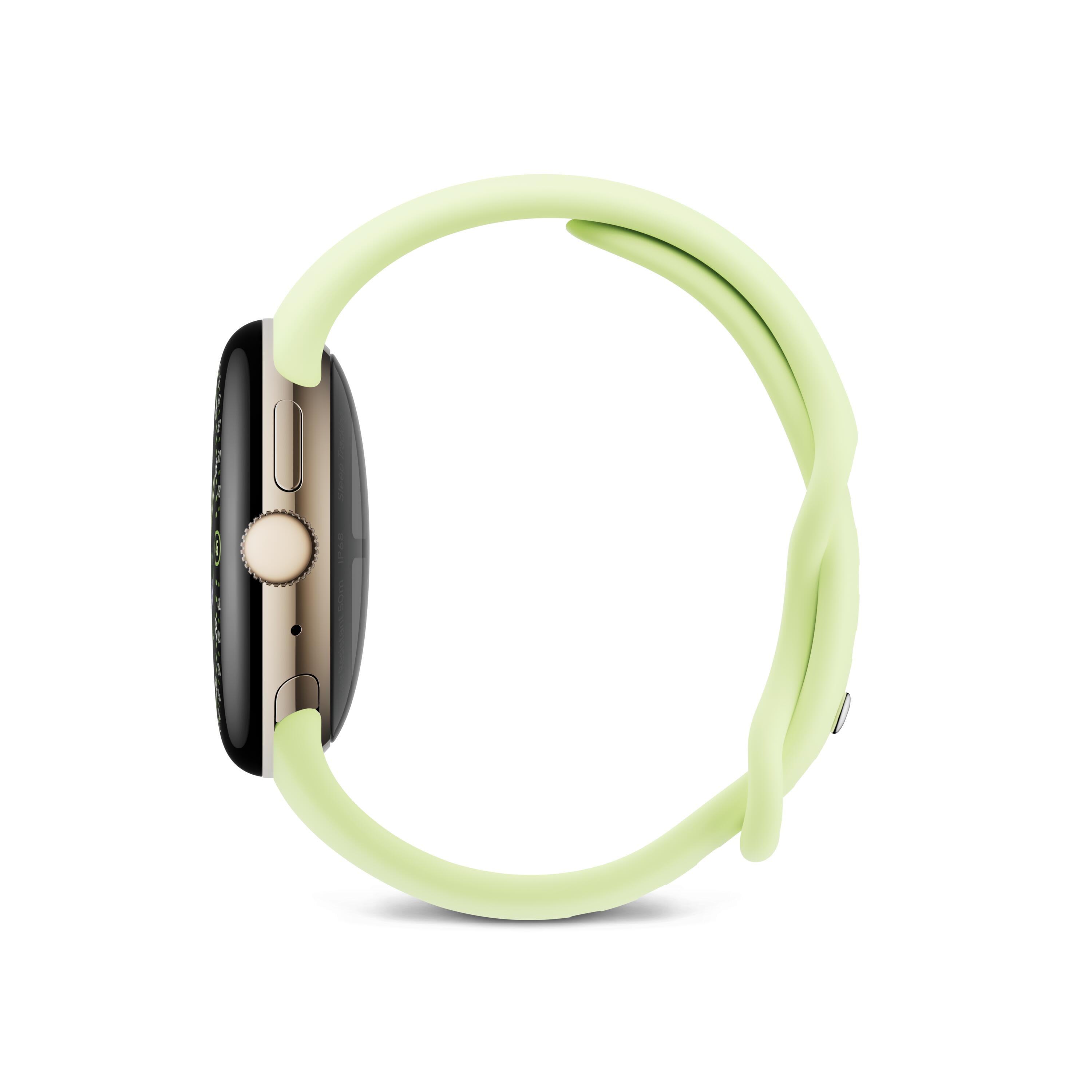 Google Pixel Watch 4 (41mm) - Android Smartwatch with Domed Display, Comprehensive Health and Fitness Tracking, and Help from Gemini - Champagne Gold Aluminum Case - Lemongrass Active Band - LTE