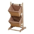 thumbnail image 1 of Cesta de almacenamiento de madera Rack de piso Stand de servicio rústico pesado estante de almacenamiento de almacenamiento para la sala de lavandería Estilo B, 1 of 9