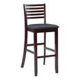 thumbnail image 1 of Linon Triena Ladder Back Faux Leather Seat 31" Bar Stool in Merlot Wood, 1 of 14