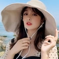 thumbnail image 3 of Womens Summer Sun Hat Wide Brim Outdoor UV Protection Hat Foldable Double Layer Bucket Cap for Beach Fishing Hiking, 3 of 5