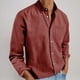 thumbnail image 1 of Ceisia Men's Solid Color Long Sleeve Casual Shirt with Chest Pocket for Daily Wear Red M Gifts, 1 of 6