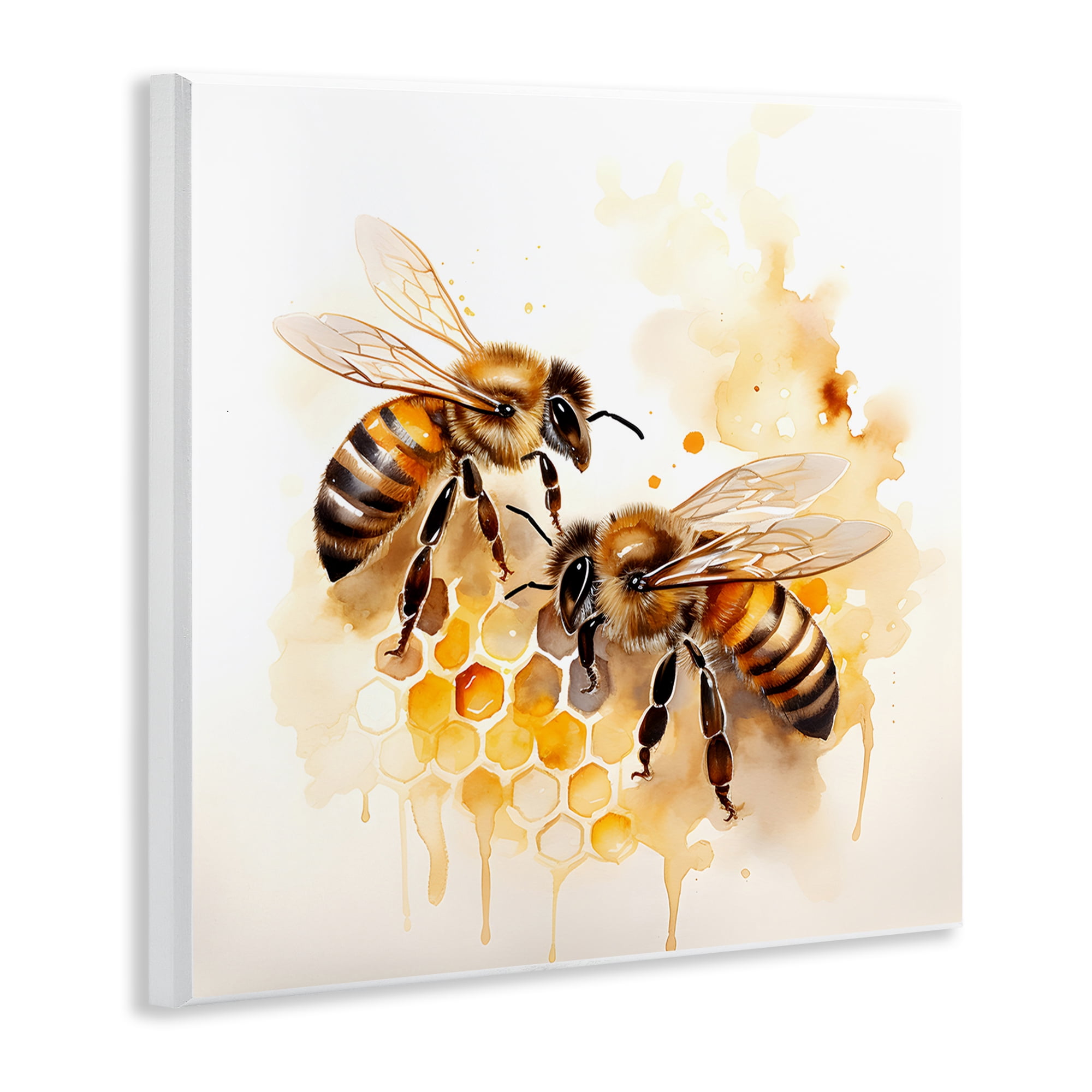 Stupell Industries Bee Talk Pair Animals & Insects Painting Unframed Art Print Wall Art, 12 x 12