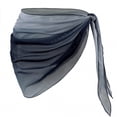 thumbnail image 2 of Chiffon Swim Cover up Women's Gradient Sheer Beach Sarong Wrap Lightweight Mesh Cover Up Tie Waist Skirts Swimwear Beach Travel Gray M, 2 of 8