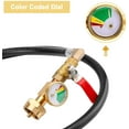 thumbnail image 4 of Propane Refill Adapter Hose with Gauge, 4FT/48'' Propane Tank Refill Adapter Extension Hose for 1LB Propane Gas Tanks with ON/Off Control Valve, 2X 1lb Propane Bottle Caps Included, 4 of 10