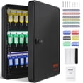 thumbnail image 1 of VEVOR 48-Key Cabinet, Key Safe with Combination & Key Lock, Digital Security Storage Box Steel Key Organizer with Adjustable Racks, 48 pcs Colorful Key Tags and A Record Card for School, Office, Hotel, 1 of 9