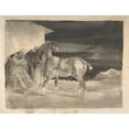thumbnail image 2 of Théodore Géricault 18x15 Gold Ornate Wood Frame and Double Matted Museum Art Print Titled - Two Draft Horses with a Sleeping Driver (1820-22), 2 of 4